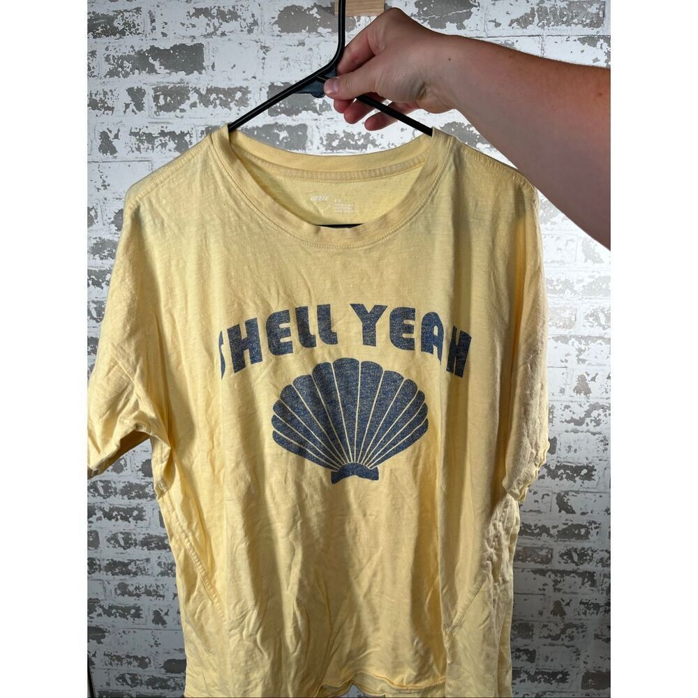 Aerie | women yellow “shell yeah” short sleeve shirt oversized